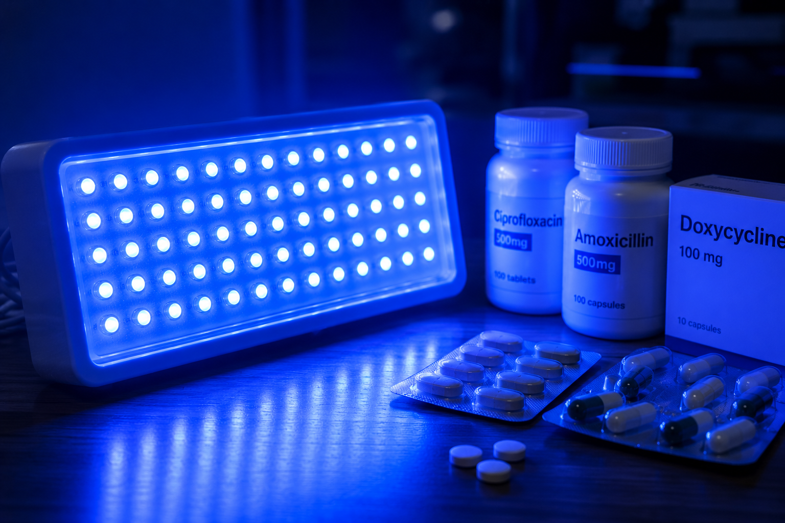 Harvardští vědci: modré světlo by mohlo pomoci porazit superbakterie, na které antibiotika přestávají fungovat